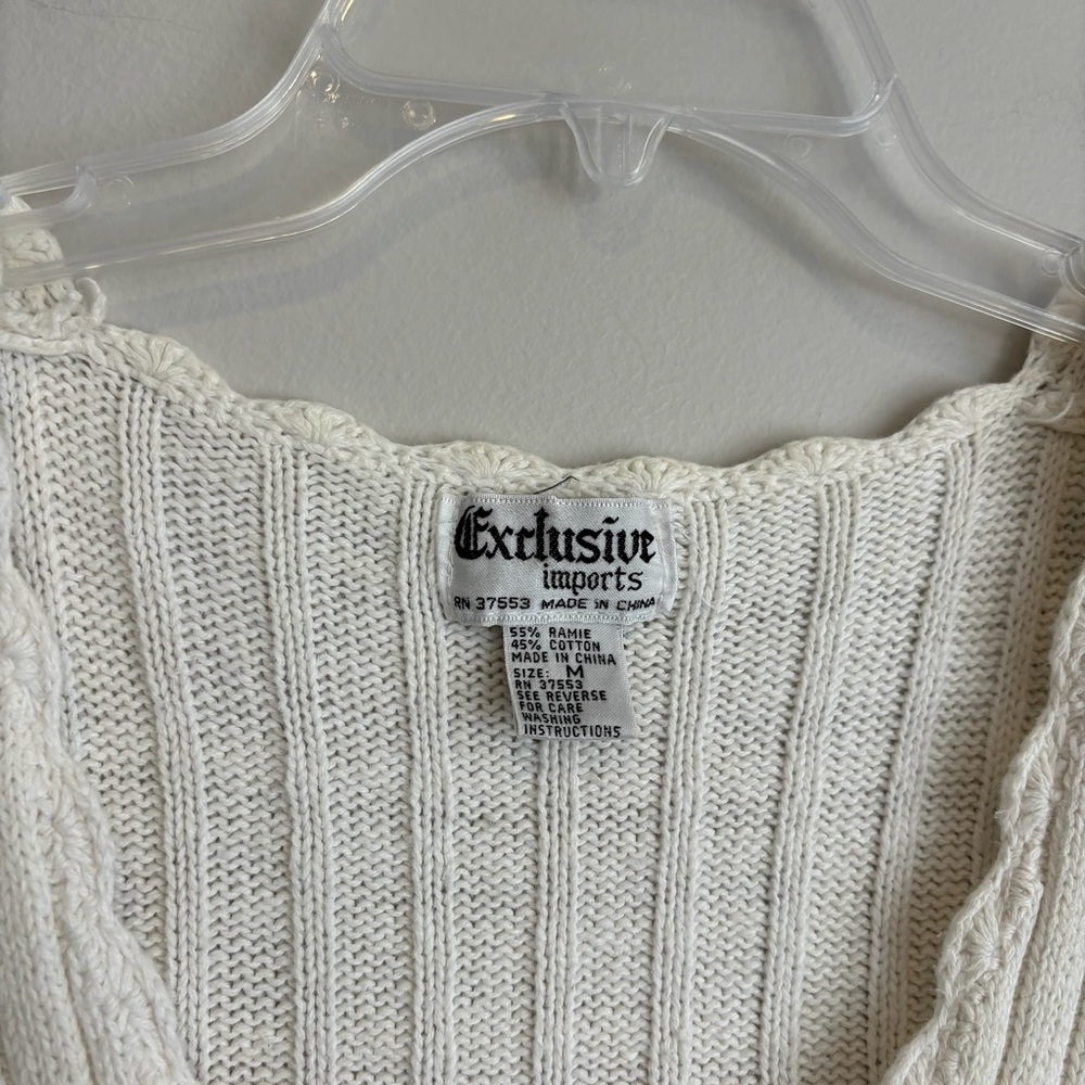 White Ribbed Button-Front Tank Top - Picture 2 of 5